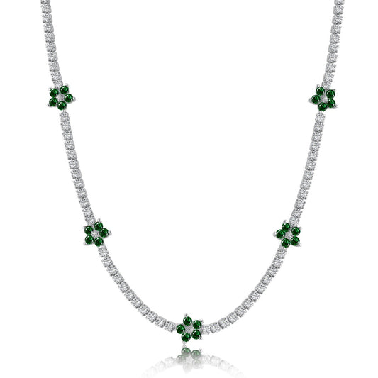Emerald Flowers Necklace